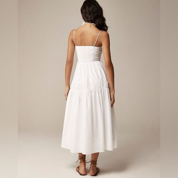 NWT J CREW A-line midi dress in cotton poplin - Picture 3 of 8